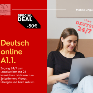 Deutsch A1.1 zum Selbstlernen - Zugang zur Lernplattform 24 Stunden am Tag, 7 Tage die Woche